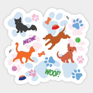 Puppies and Kittens Sticker